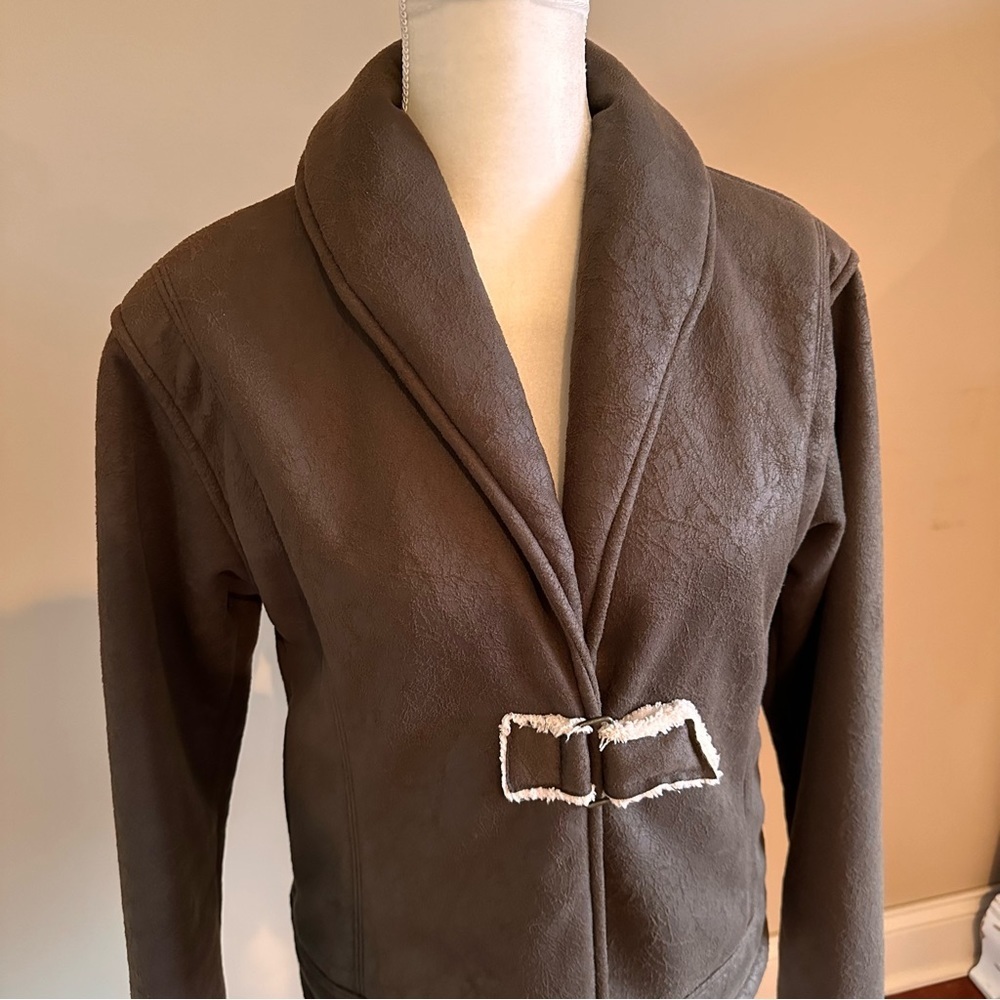 Straight Down Brown Bomber Jacket Size Large - Picture 4 of 8